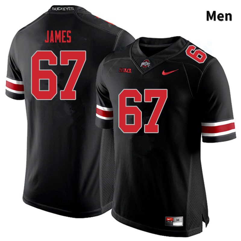 Ohio State Buckeyes Jakob James Men's #67 Blackout Authentic Stitched College Football Jersey
